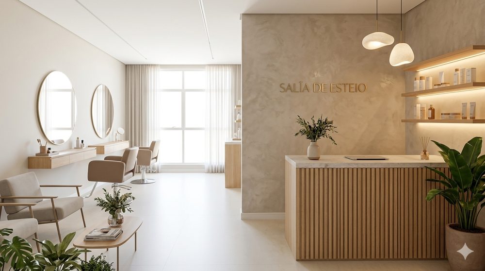 Bancada de atendimento de salão de beleza (foto ilustrativa)