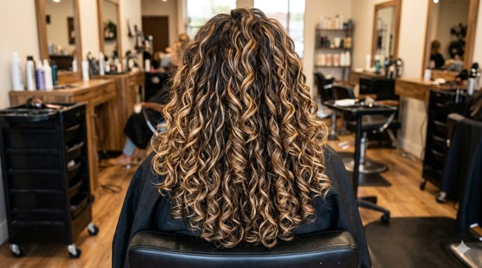Cabelo tratado, com brilho e mechas